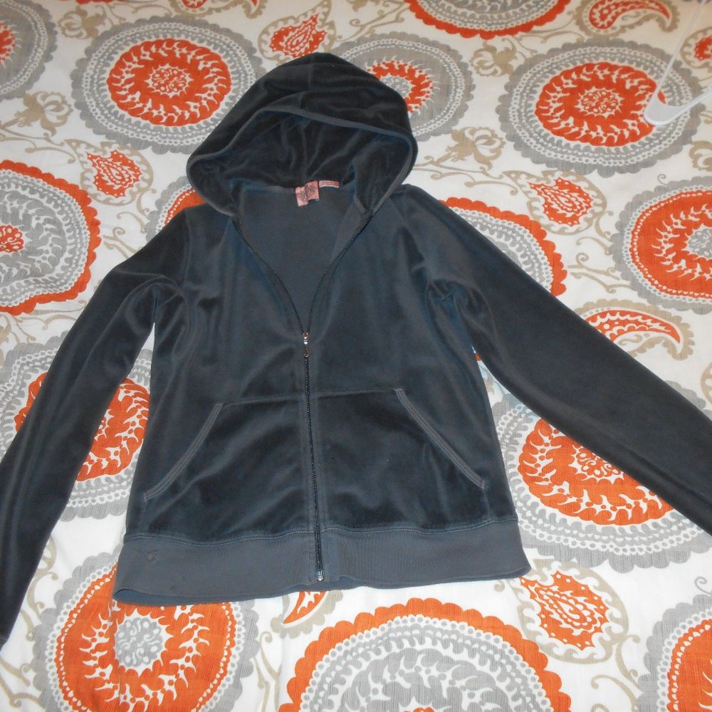 Juicy Couture Charcoal Gray Sweatshirt M Fit - Picture 3 of 15
